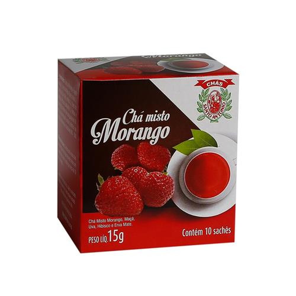 Chá Mate Sachê Morango - 30 Unidades Com 10 Sachês de 15g