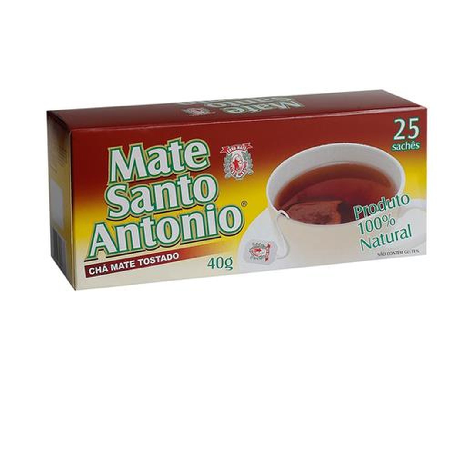 Chá Mate Sachê Natural - 30 Unidades Com 25 Sachês de 40g