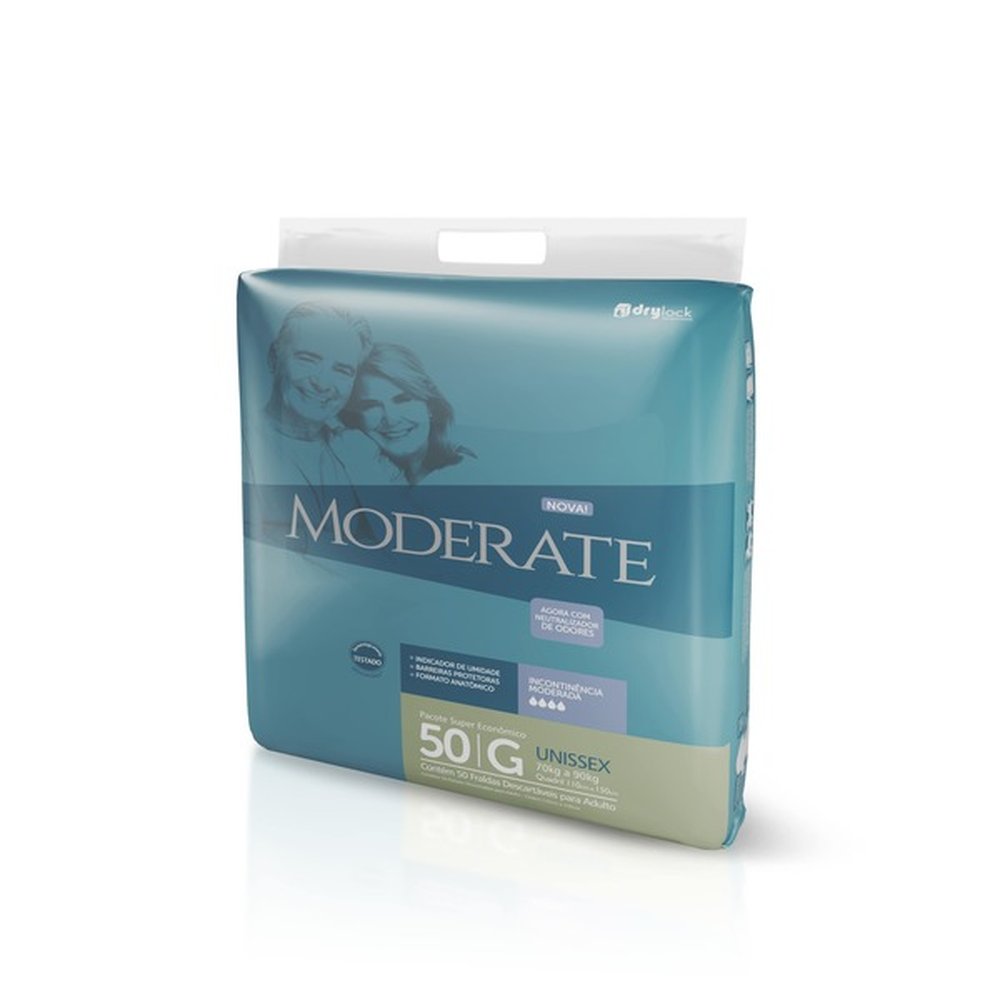 Fralda Moderate Super Economica Tamanho G com 50 Unidades