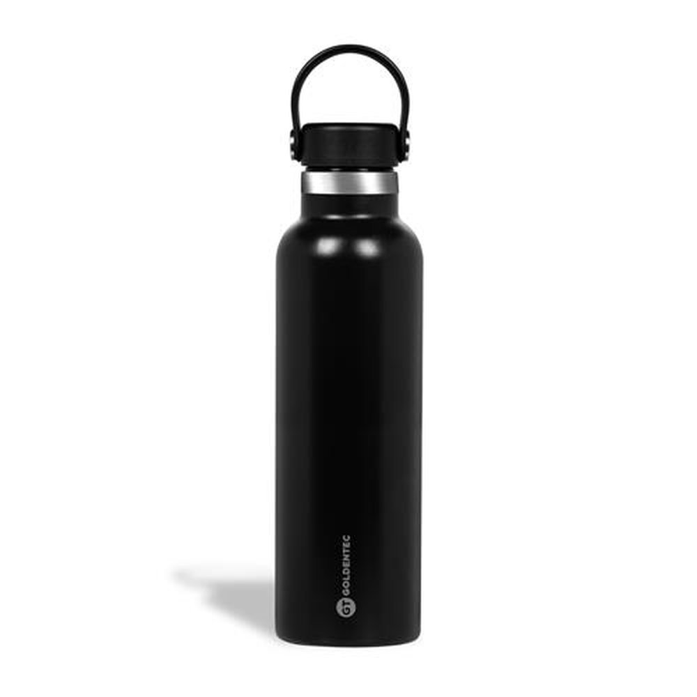 Garrafa Térmica GT Thermos Inox 750 ml para Bebidas Quentes ou Frias e Tampa com Alça - Preta | GT
