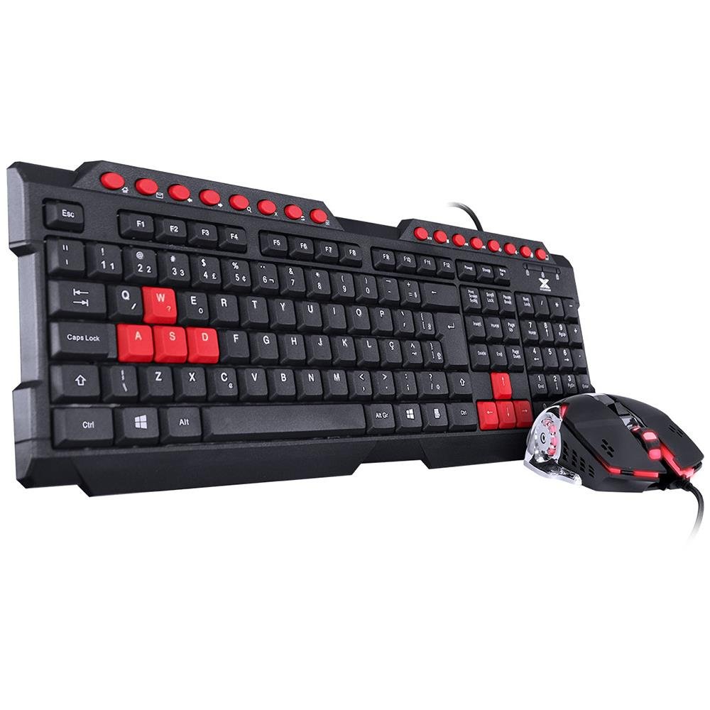 Kit Teclado E Mouse Gamer Vinik Grifo Com Fio Led Vermelho - Vgc-01v