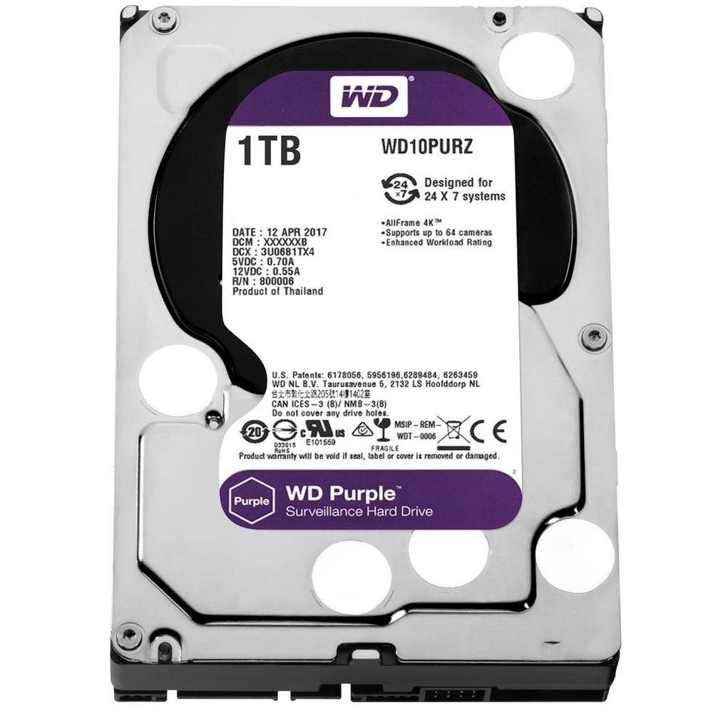 HD WD Purple Surveillance 1TB 3.5 CFTV SATA
