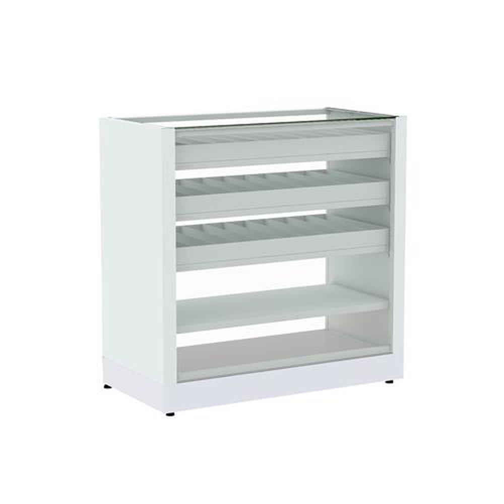 Balcão Encartelado Amapá 1,00mx1,00mx0,50cm - Branco