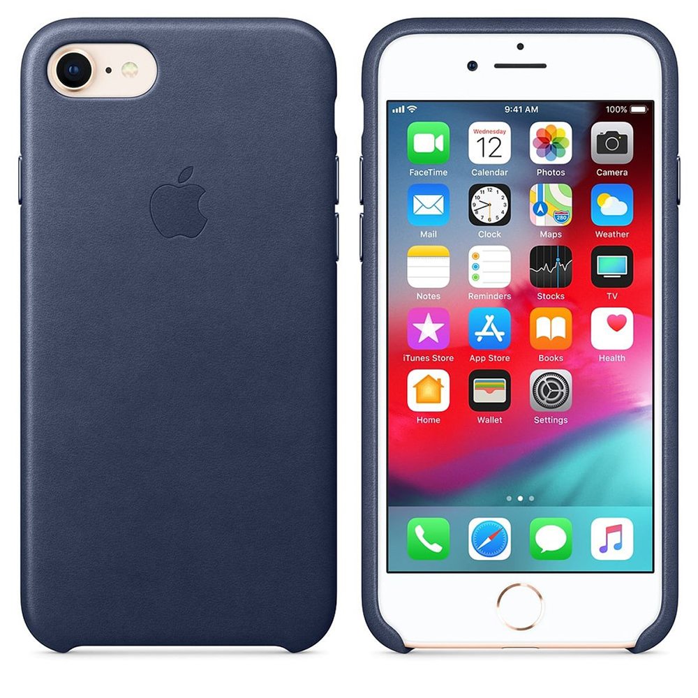 Capa para iPhone 8 / 7 Apple, Couro Azul Meia Noite - MQH82ZM/A