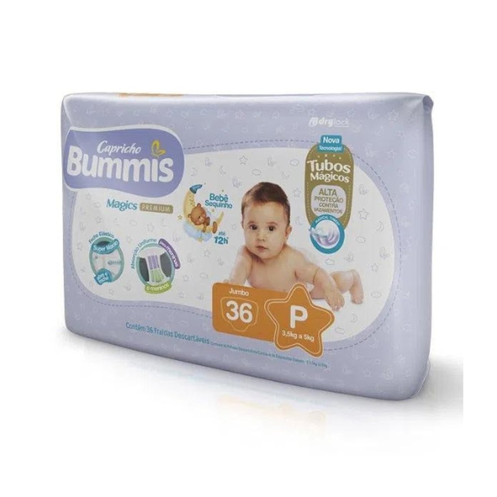 Fralda Capricho Bummis Jumbo P 08 Pacotes Com 36 Unidades