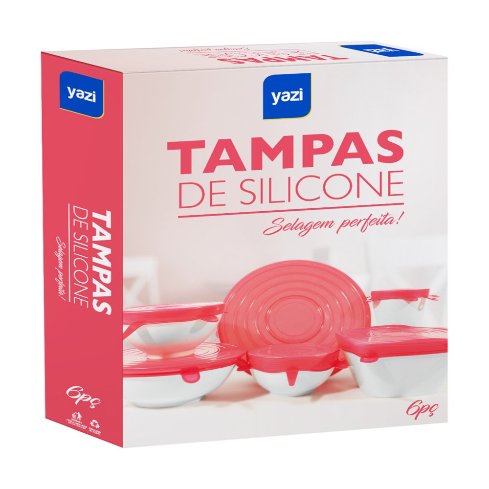 Jogo Com 6 Tampas De Silicone Cores Sortidas Yazi