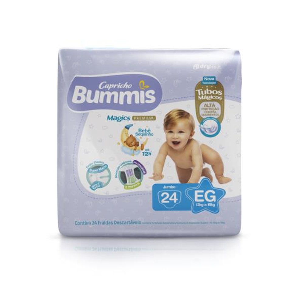 Fralda Capricho Bummis Jumbo EG 08 Pacotes Com 24 Unidades