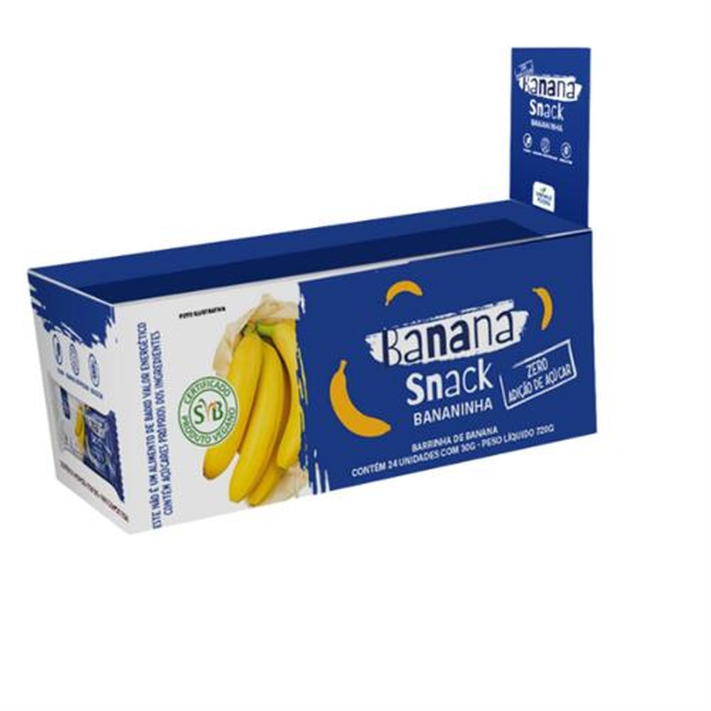 Bananinha Zero Açucar 30g, 5 Displays com 24 Unidades - UnivaleFoods