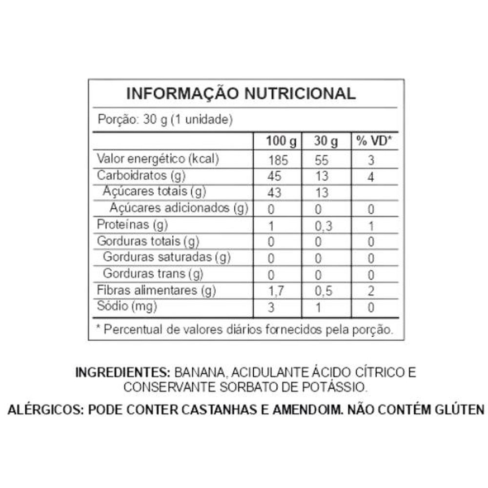 Bananinha Zero Açucar 30g, 5 Displays com 24 Unidades - UnivaleFoods