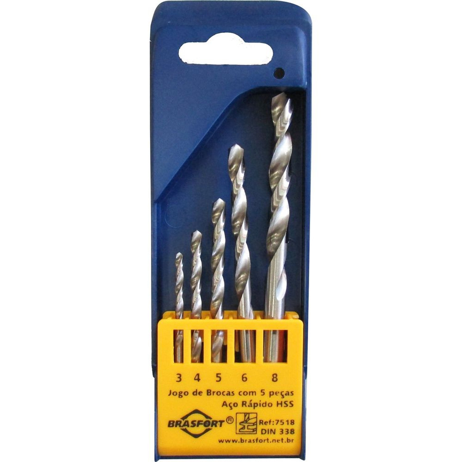 Kit Brocas de Furadeira 3 a 8mm Aço Rápido Hss Brasfort
