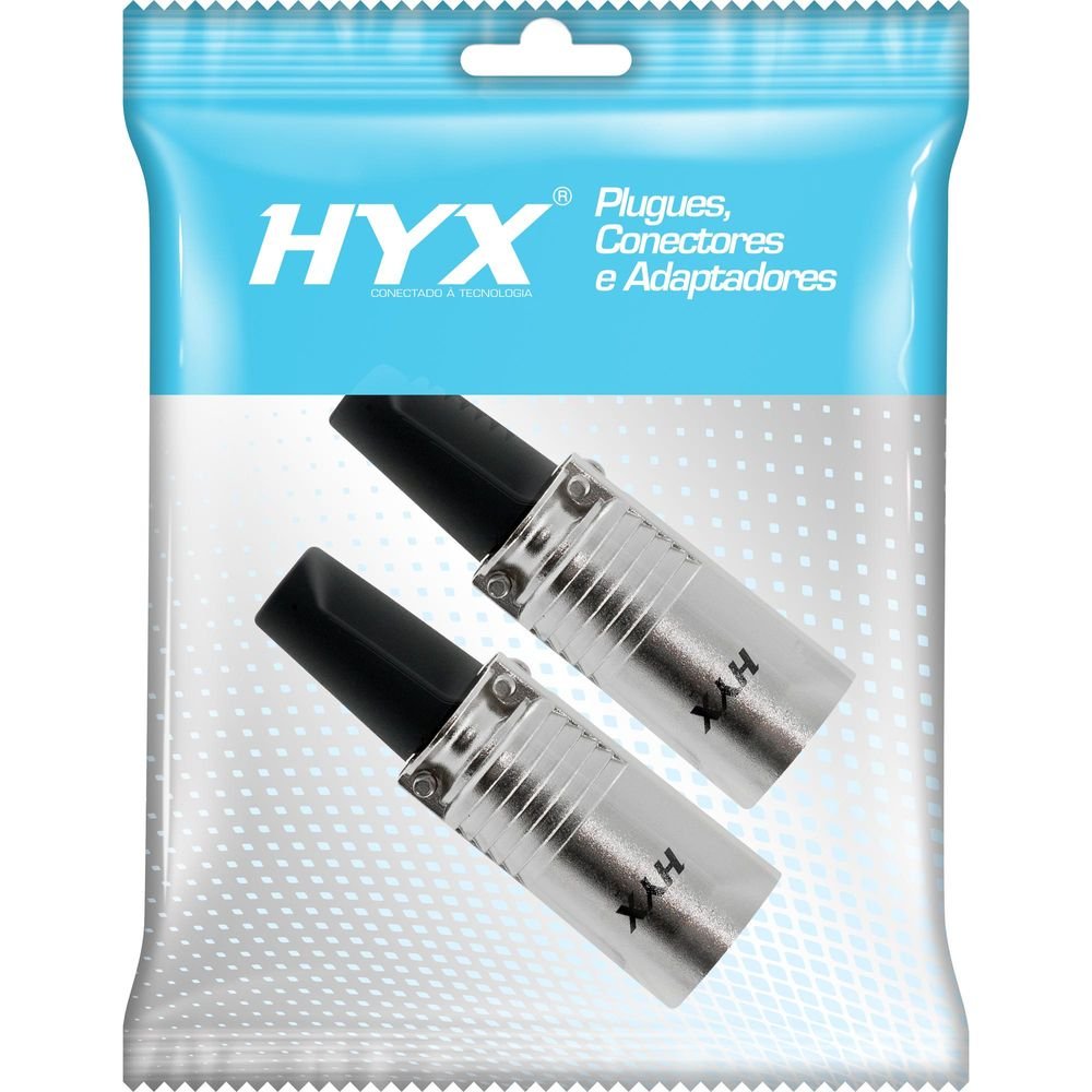 Conector XLR Macho 3 Pólos Niquelado HX028M HYX Un.Venda: MVA/2