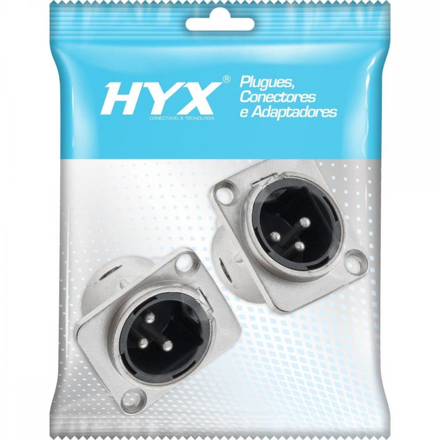 Conector XLR Macho Painel 3 Pólos Niquelado HX048M HYX Un.Venda: MVA/2