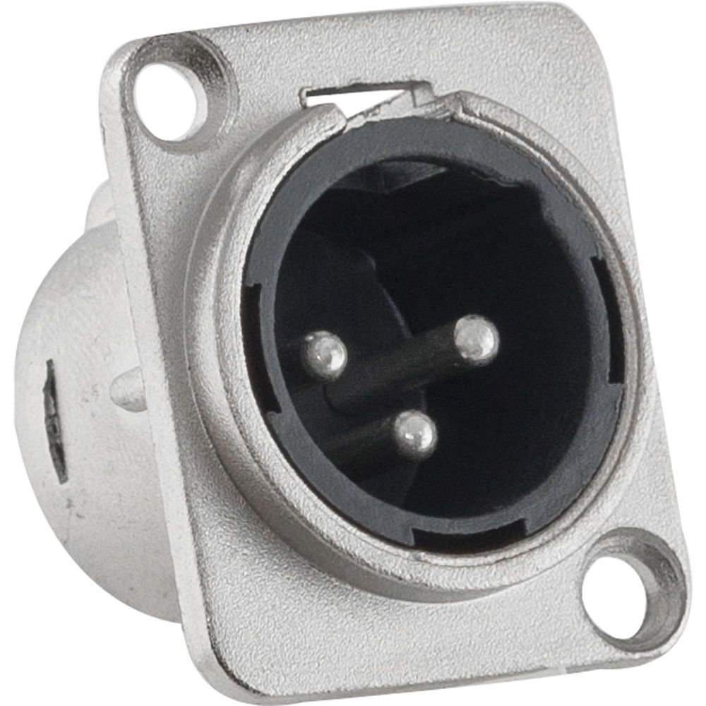 Conector XLR Macho Painel 3 Pólos Niquelado HX048M HYX Un.Venda: MVA/2