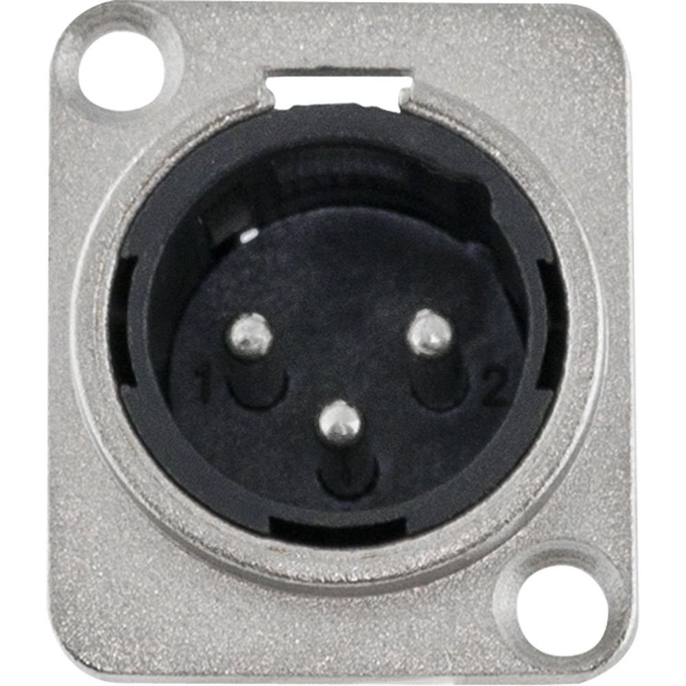 Conector XLR Macho Painel 3 Pólos Niquelado HX048M HYX Un.Venda: MVA/2