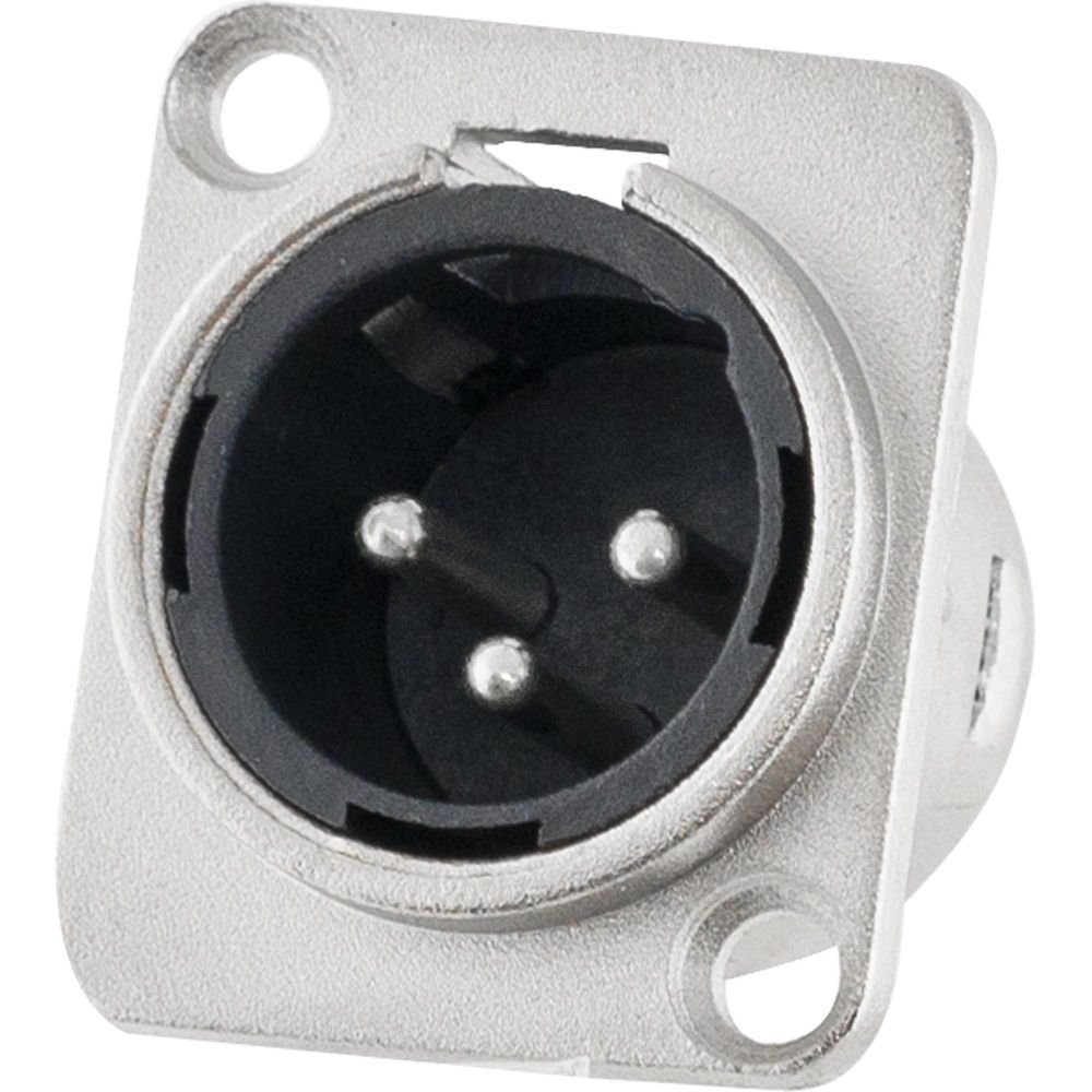 Conector XLR Macho Painel 3 Pólos Niquelado HX048M HYX Un.Venda: MVA/2