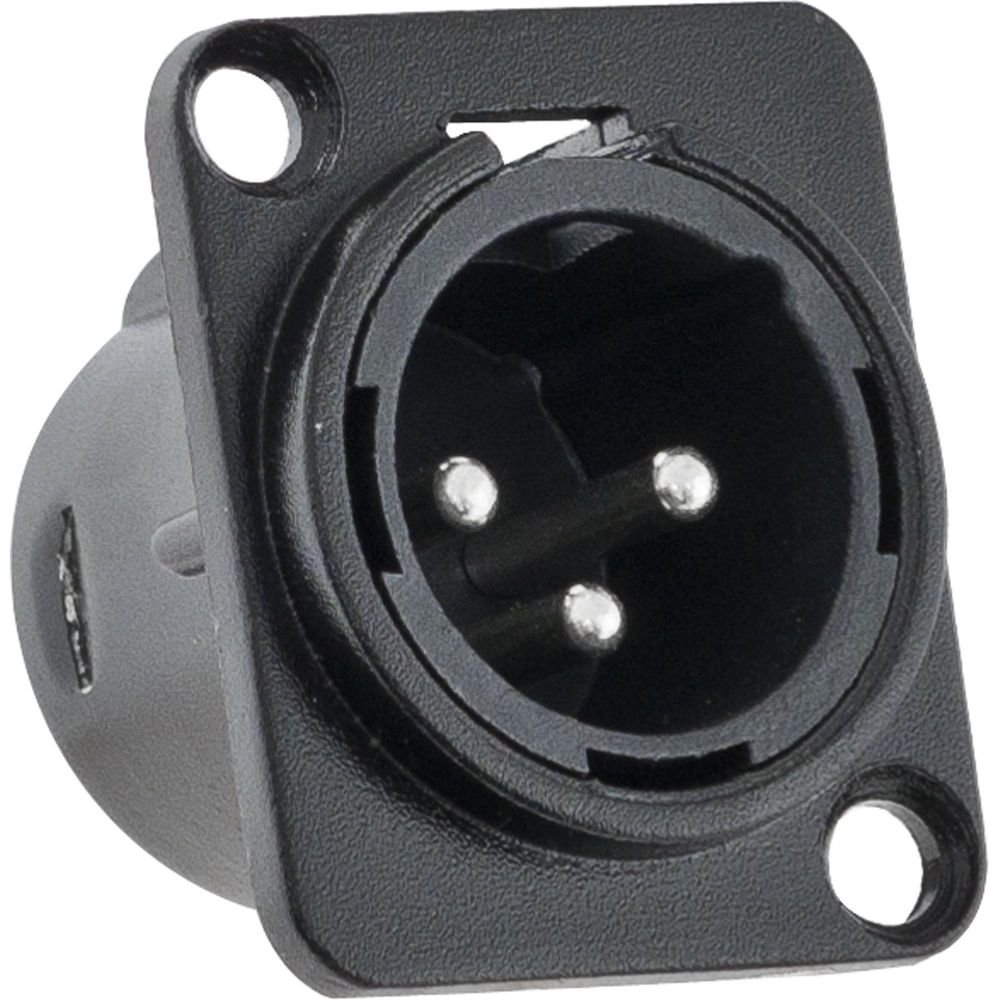 Conector XLR Macho Painel 3 Polos Niquelado HX049M Preto HYX Un.Venda: MVA/2