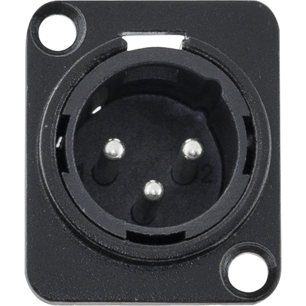 Conector XLR Macho Painel 3 Polos Niquelado HX049M Preto HYX Un.Venda: MVA/2