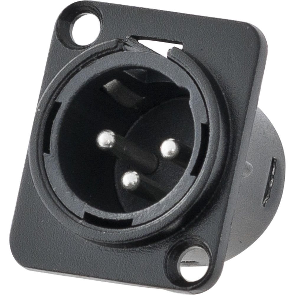 Conector XLR Macho Painel 3 Polos Niquelado HX049M Preto HYX Un.Venda: MVA/2