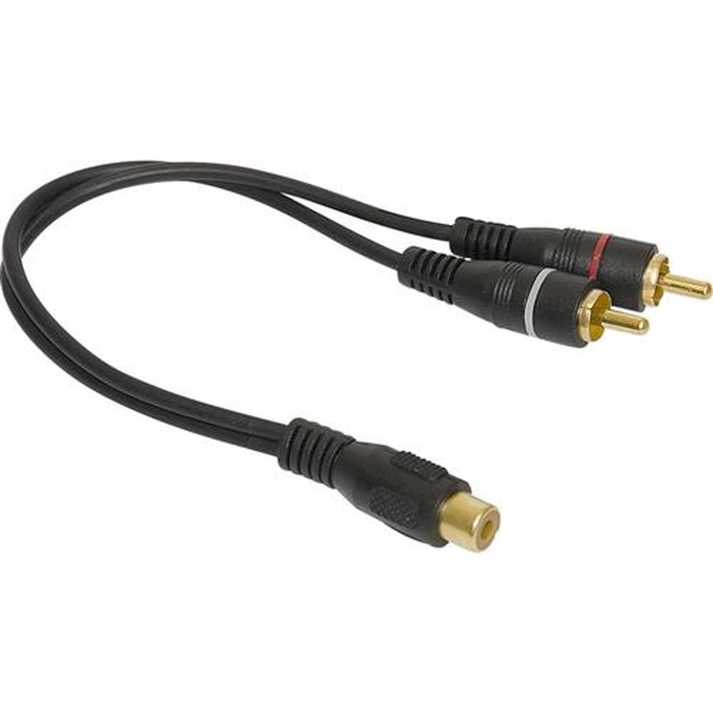 Cabo Y 1 Rca Fêmea x 2 Rca Macho 20cm 5mm Cbay0006 Preto Storm - Pacote com 5 Unidades