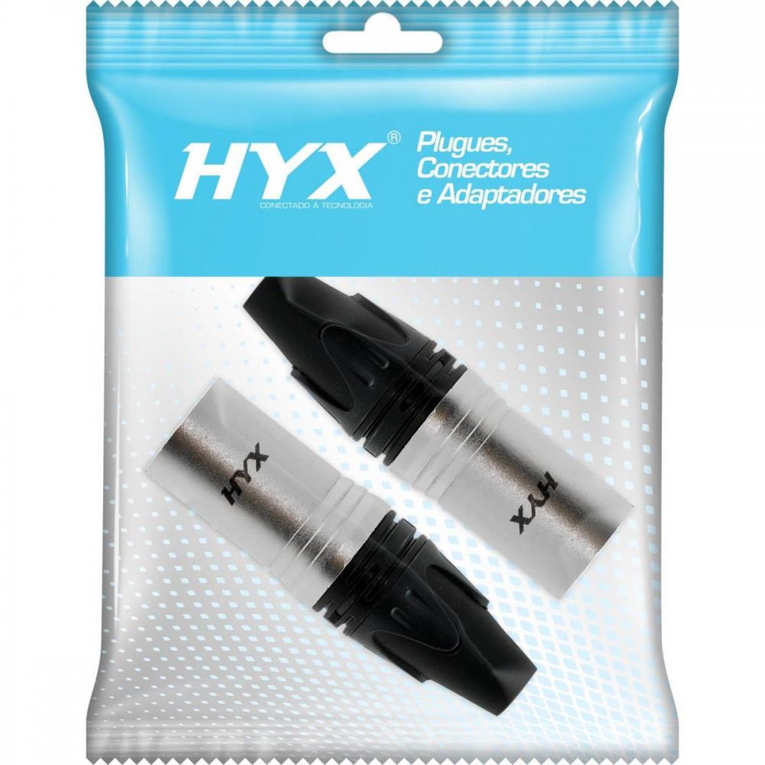 Conector XLR Macho 3 Pólos Niquelado HX082M HYX Un.Venda: MVA/2