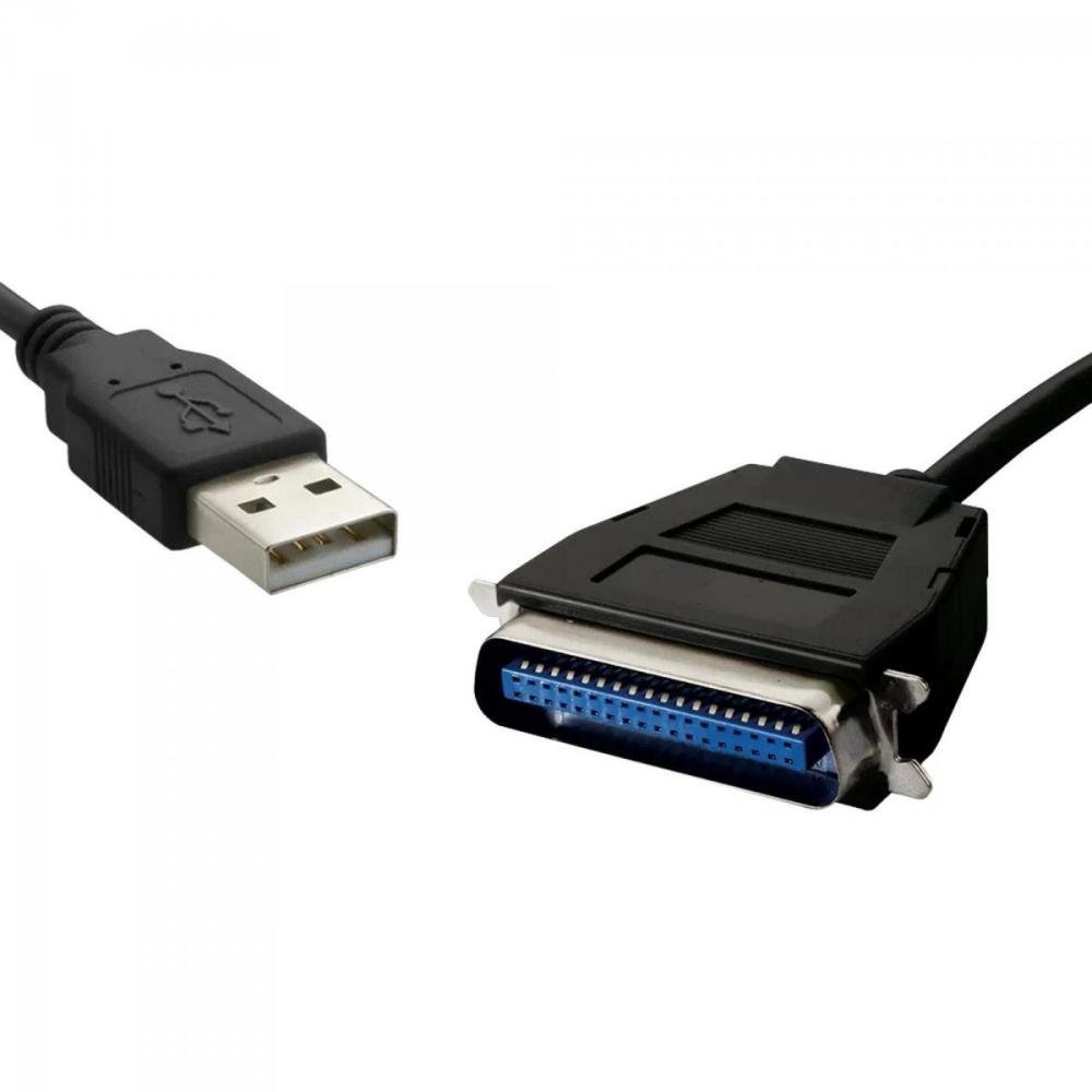 Cabo Usb para Paralelo 36 Pinos 1,8m Preto Storm