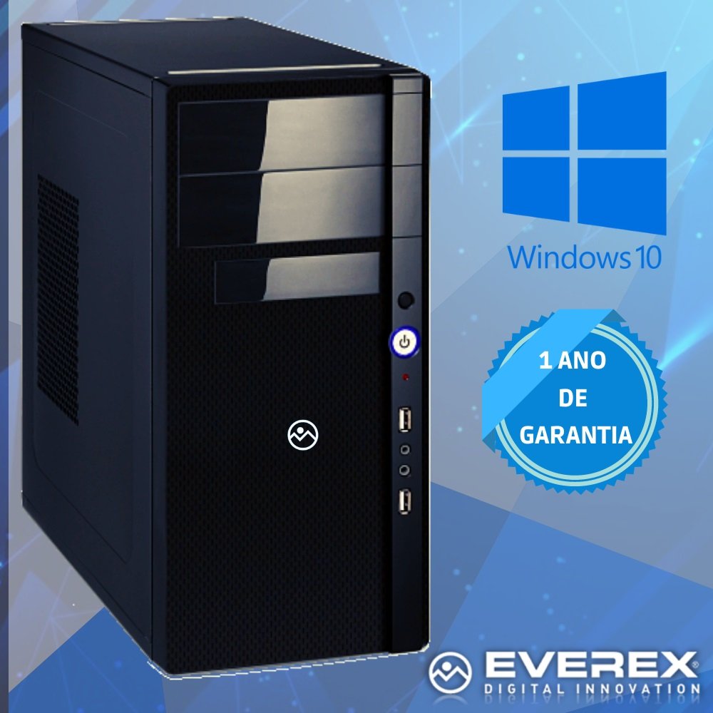 Computador Intel Dual Core, 8GB , 1TB HD e Windows 10 - Everex