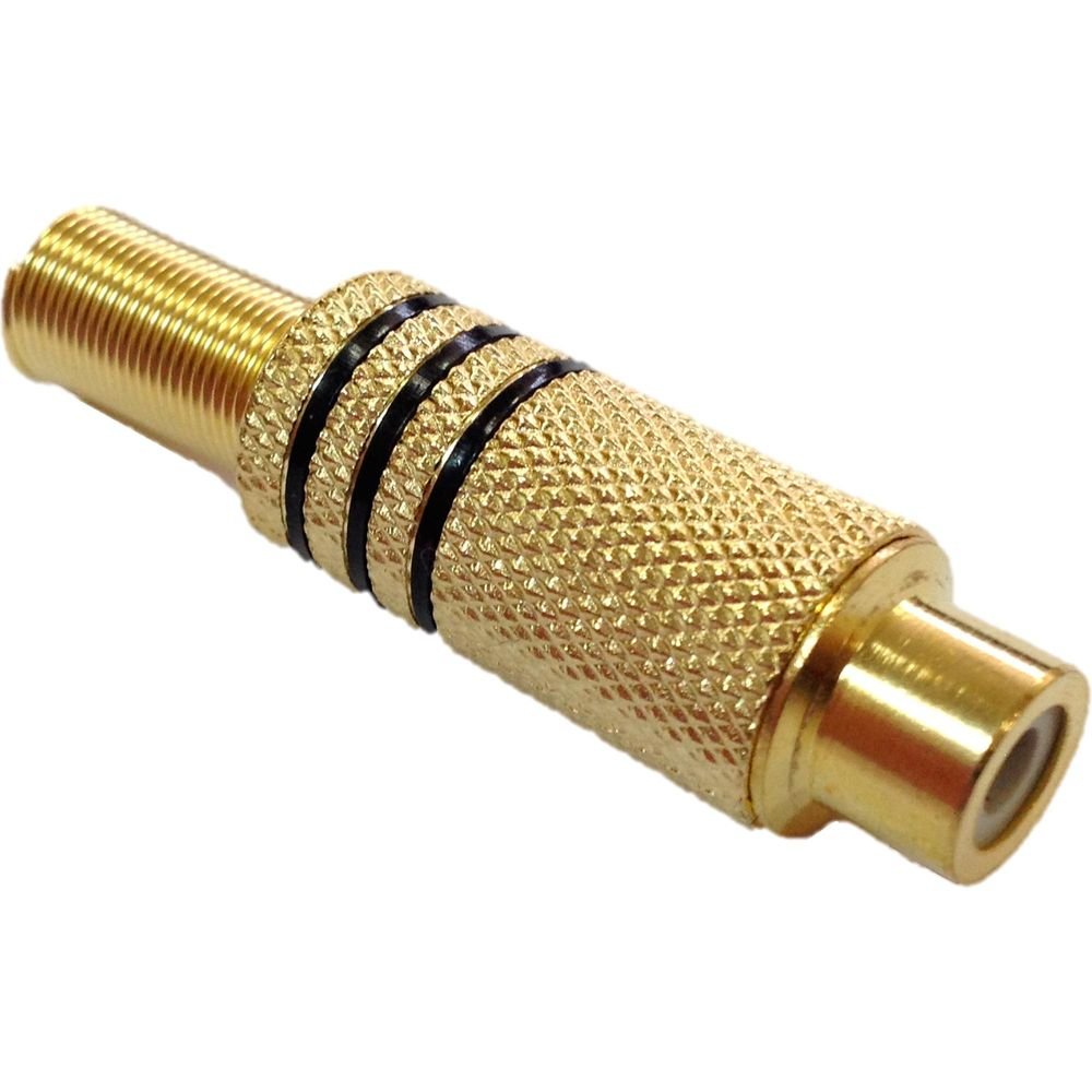Plug Rca Fêmea Metal Gold Jcrc0002 Dourado Storm