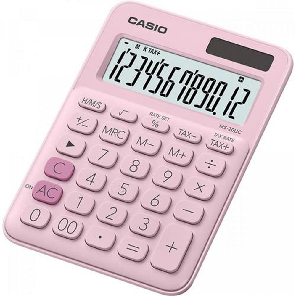 Calculadora de Mesa 12 Dígitos Ms20uc Rosa Claro Casio