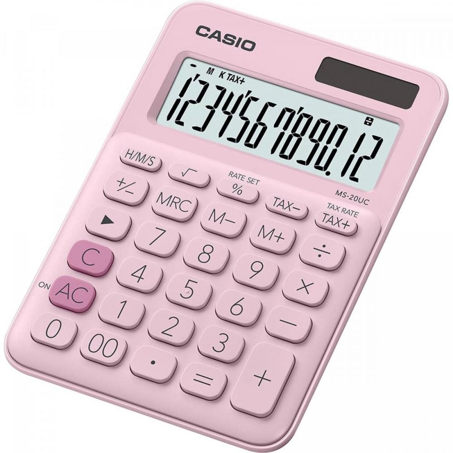 Calculadora De Mesa Casio Ms20uc 12 Dígitos Rosa Claro Un.Venda: Pc/1