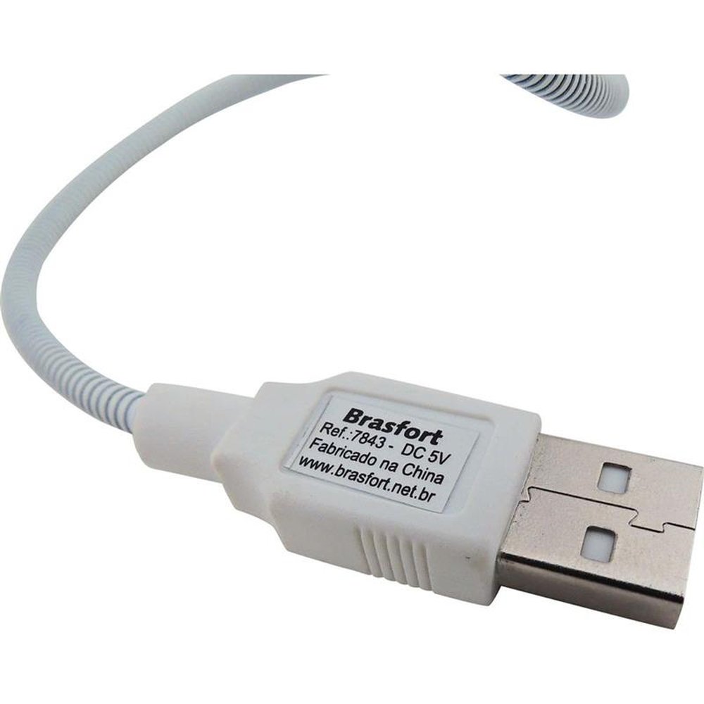 Luminária Led Usb Branca Brasfort