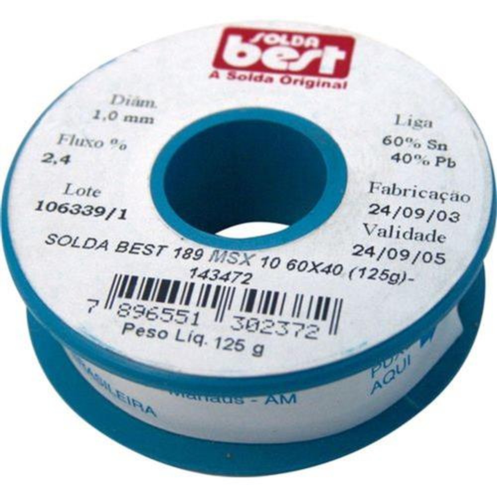 Solda em Fio 189-msx10 60x40 125g Azul Solda Best