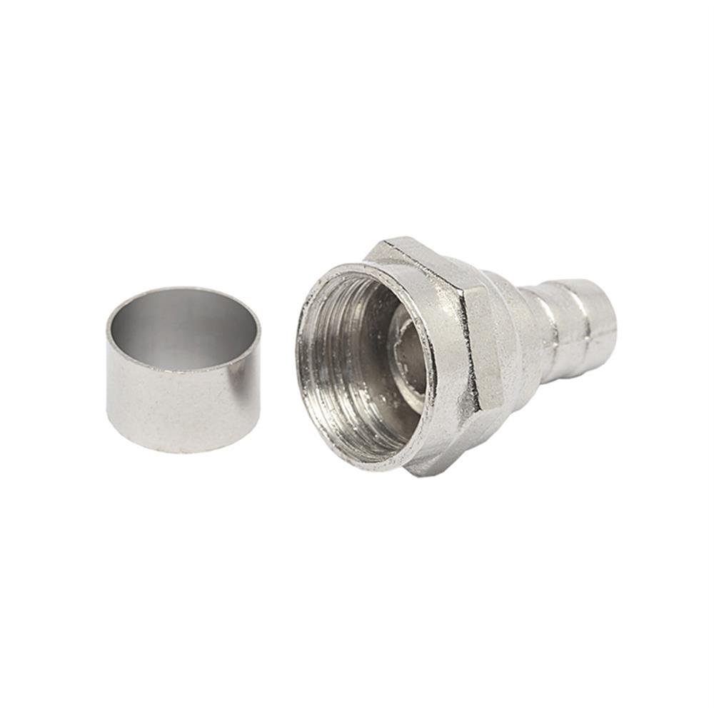 Conector F para Cabo Rgc59 com Anel Latão Genérico - Pacote com 100 Unidades