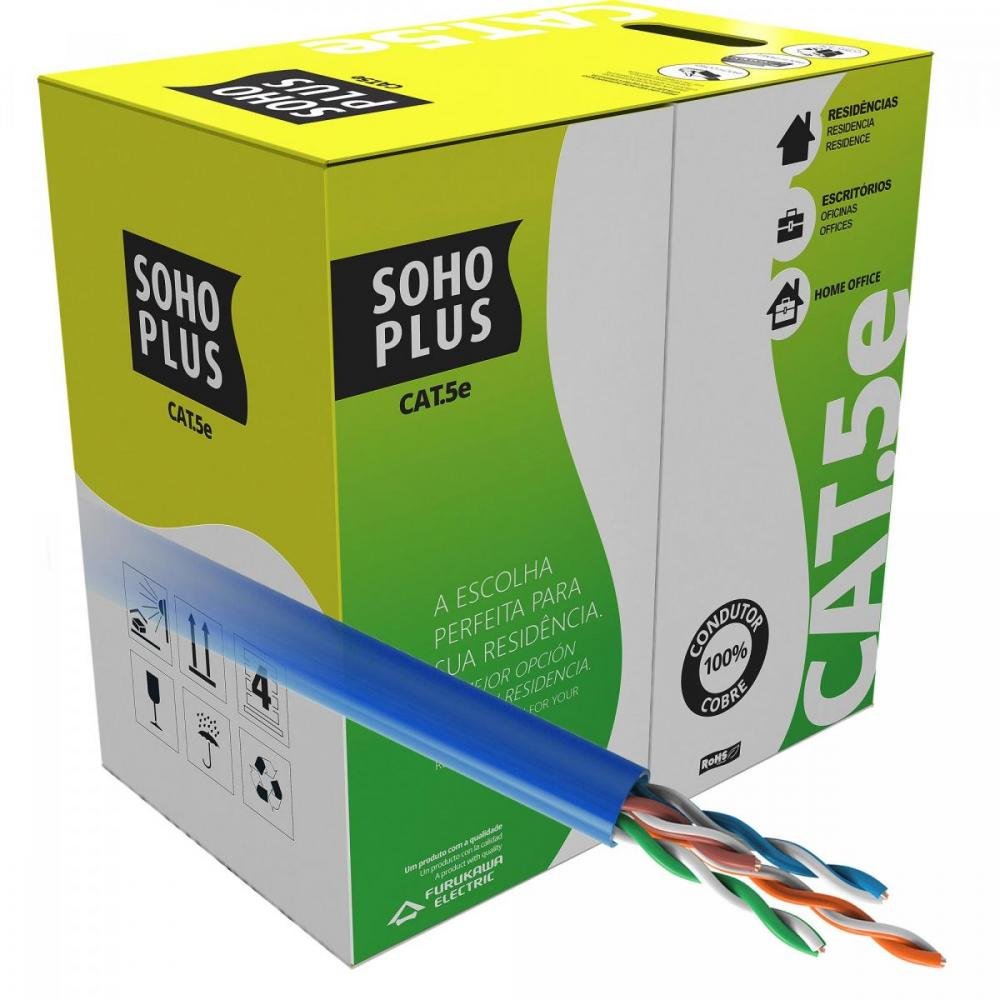 Cabo Lan Cat5e 4P Sohoplus 305 Metros Cmx Azul