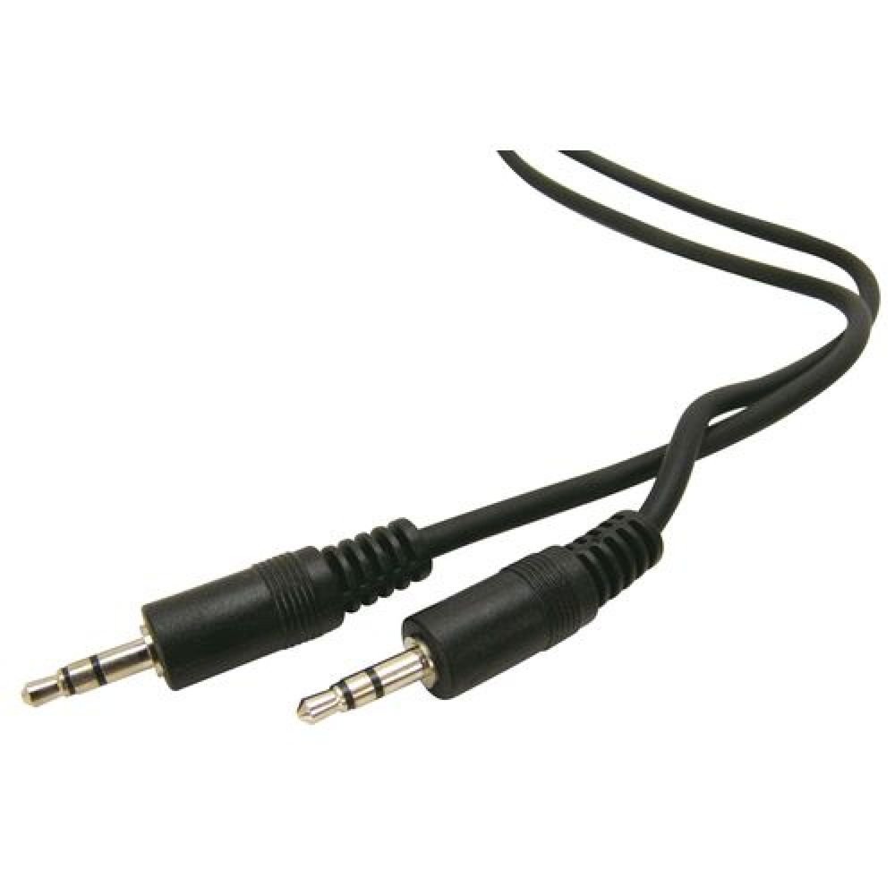Cabo P2 estéreo + P2 estéreo Niquelado 1,8m Preto Genérico - Pacote com 10 Unidades