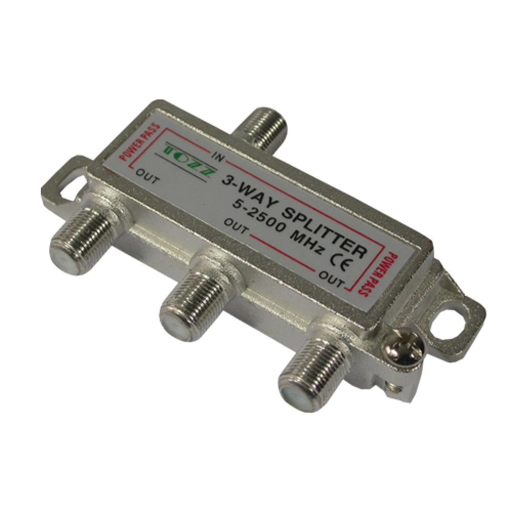 Divisor Satélite 1/3 5-2500mhz Genérico - Pacote com 10 Unidades