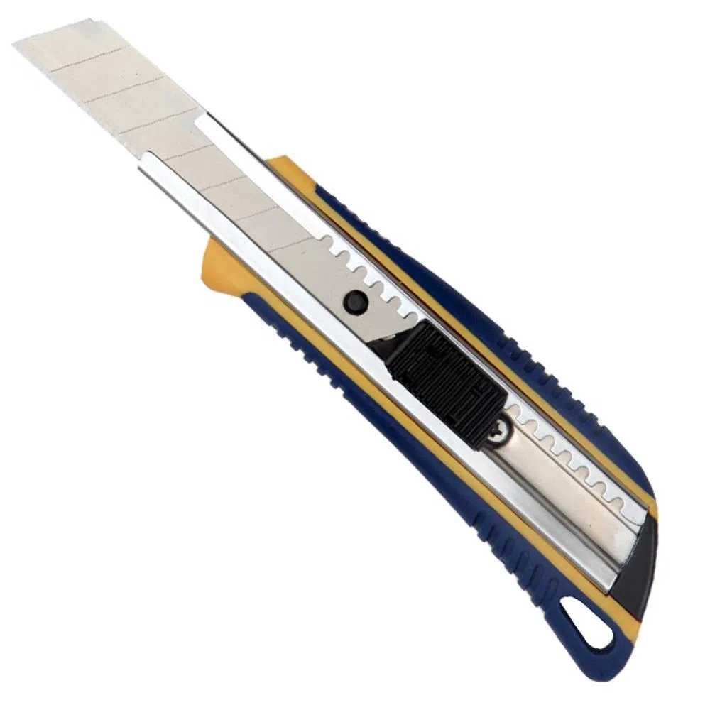 Estilete Emborrachado 18mm Azul Brasfort