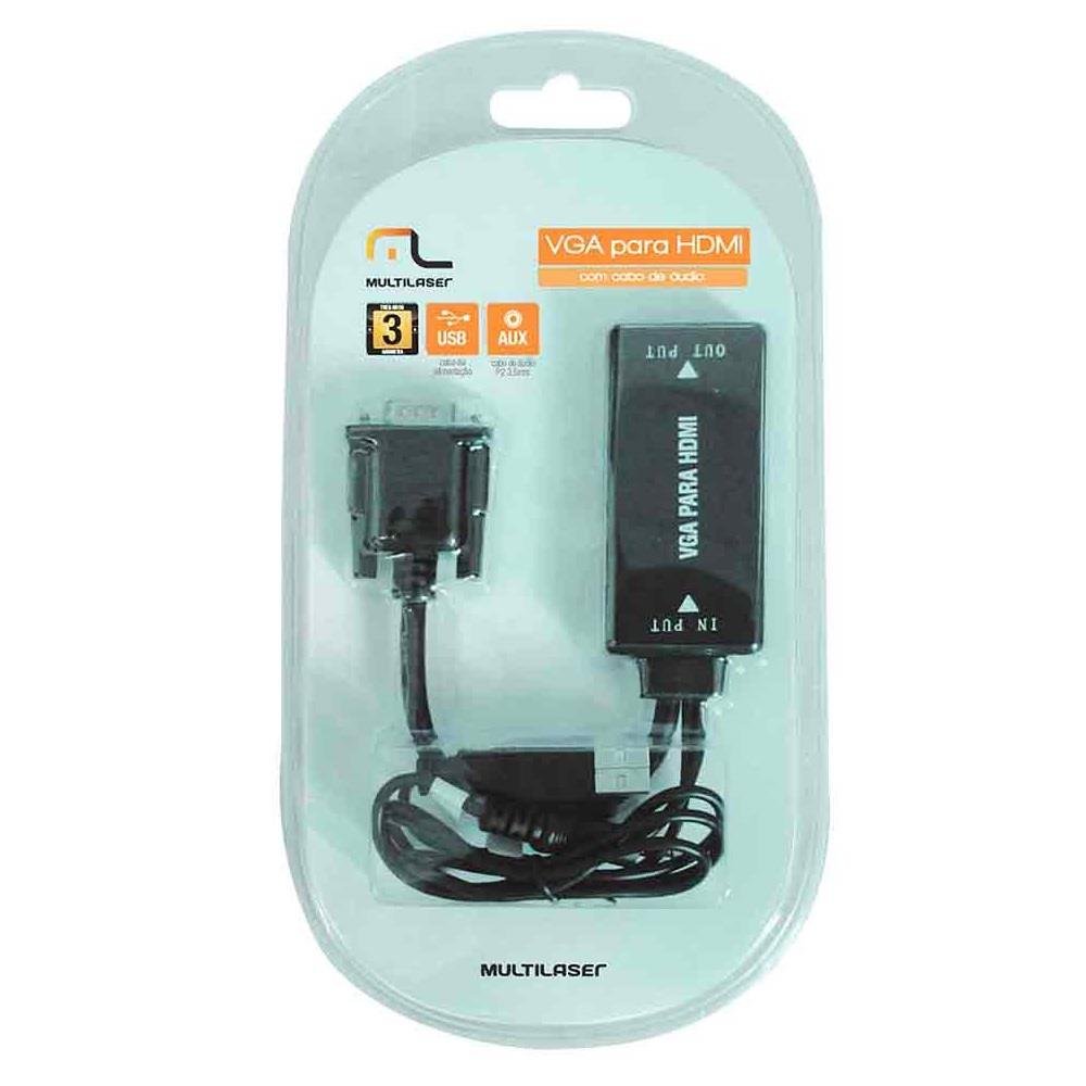 Conversor Vga M X Hdmi F C/ Áudio Multilaser - WI280