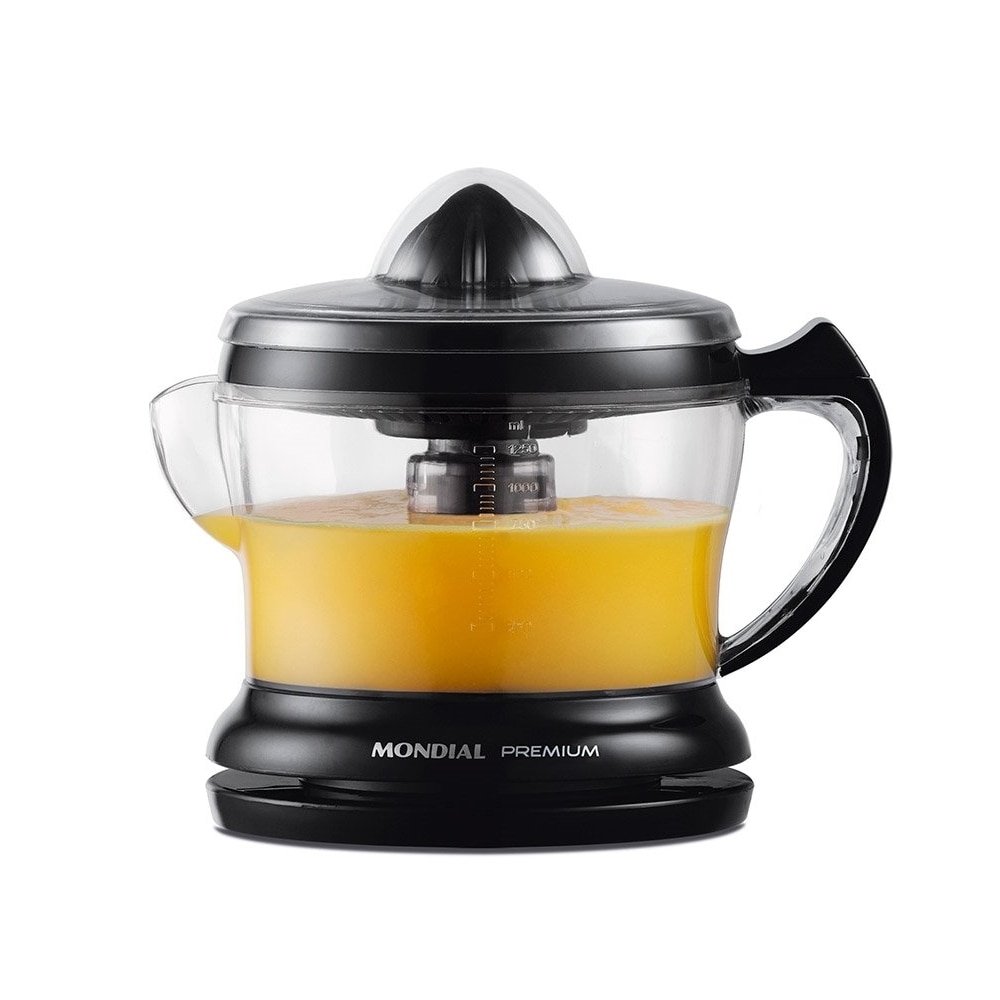 Espremedor de Frutas Mondial E02 Premium - 30W, 1,25 Litros, Preto, 220V