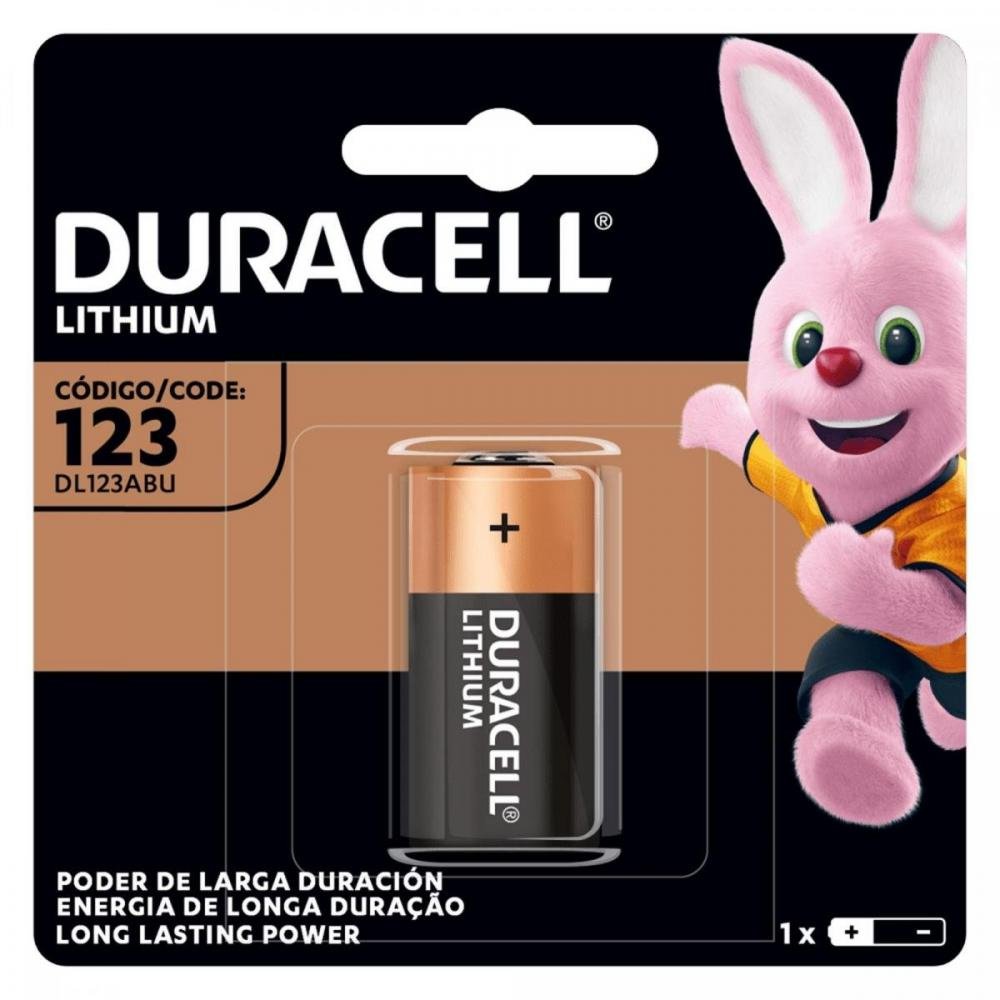 Bateria de Lítio 3v Cr-123 Duracell - Cartela com 1 Pilha