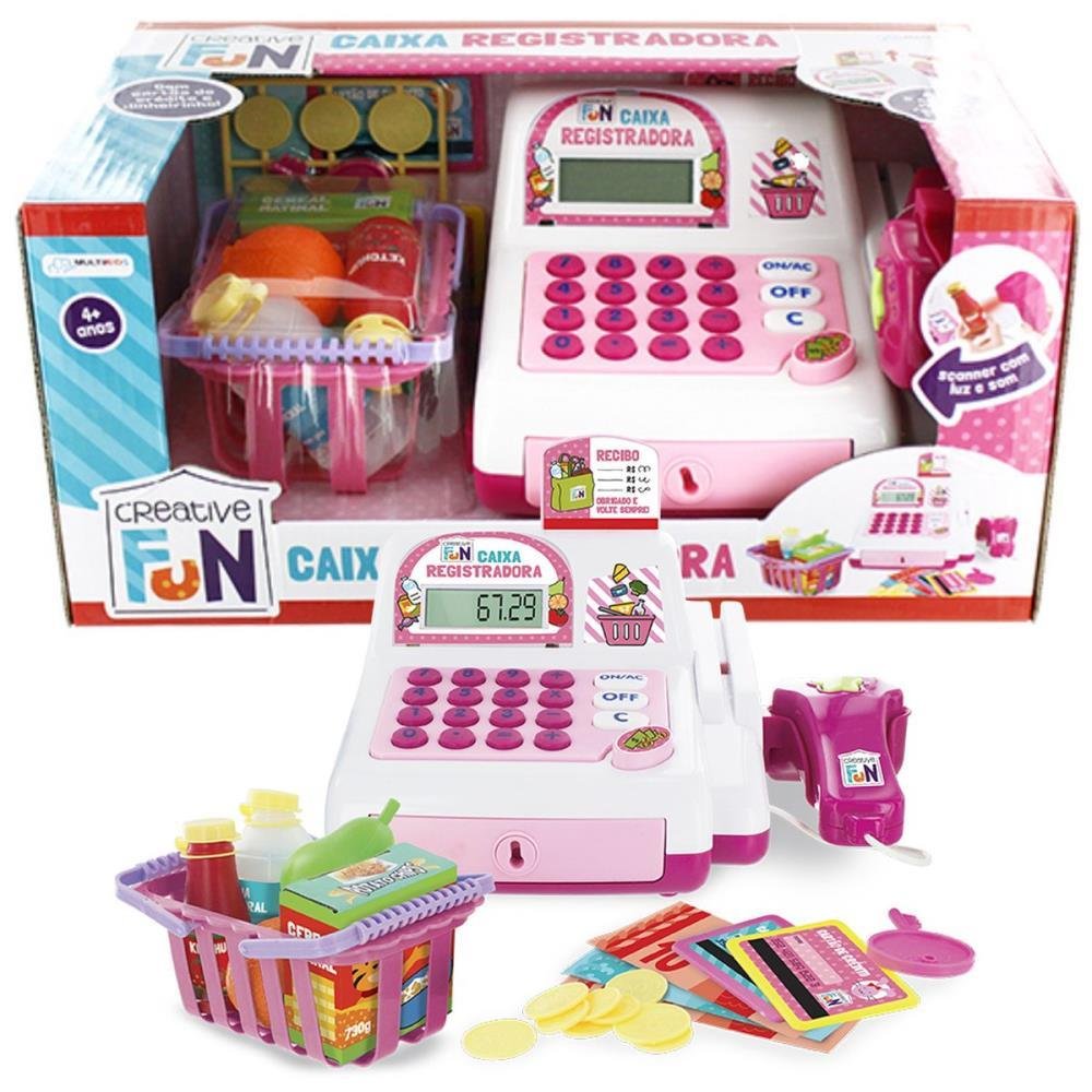 Brincando De Profissões Caixa Registradora Rosa