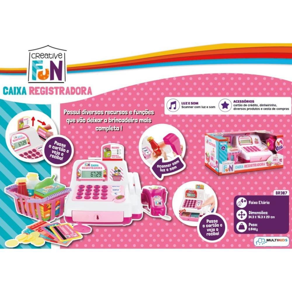 Brincando De Profissões Caixa Registradora Rosa
