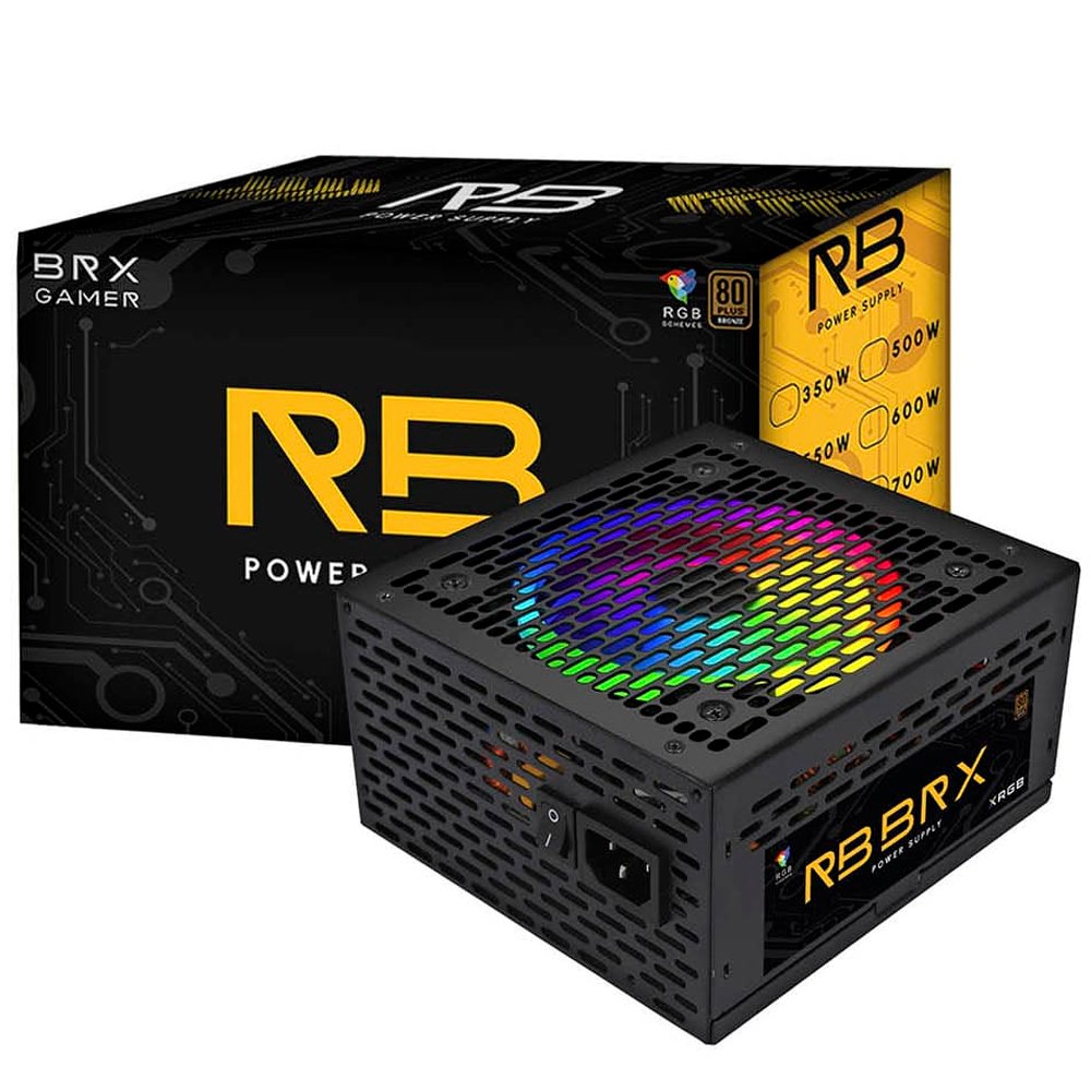 Fonte ATX 550W Automática RGB BRX 80 Plus - BRX