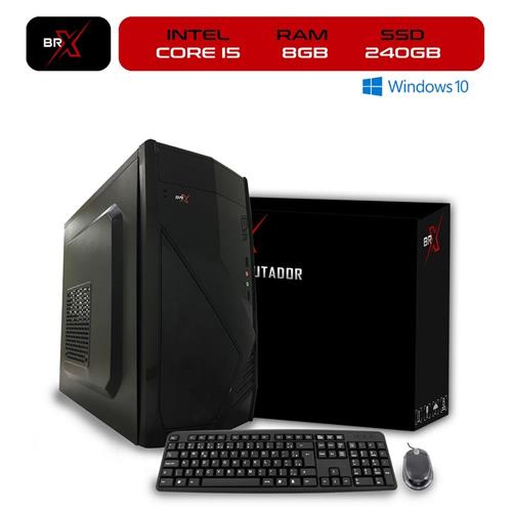 Computador Desktop BRX Intel Core i5 2400 8GB 240GB SSD Windows 10 PRO + Teclado e Mouse