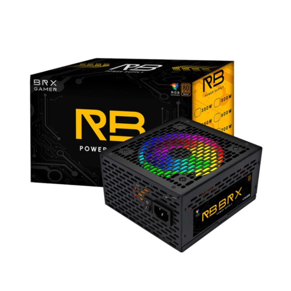 Fonte 1000W Brx Rainbow, RGB, ATX, 80 Plus Bronze, PFC Ativo, RB1000