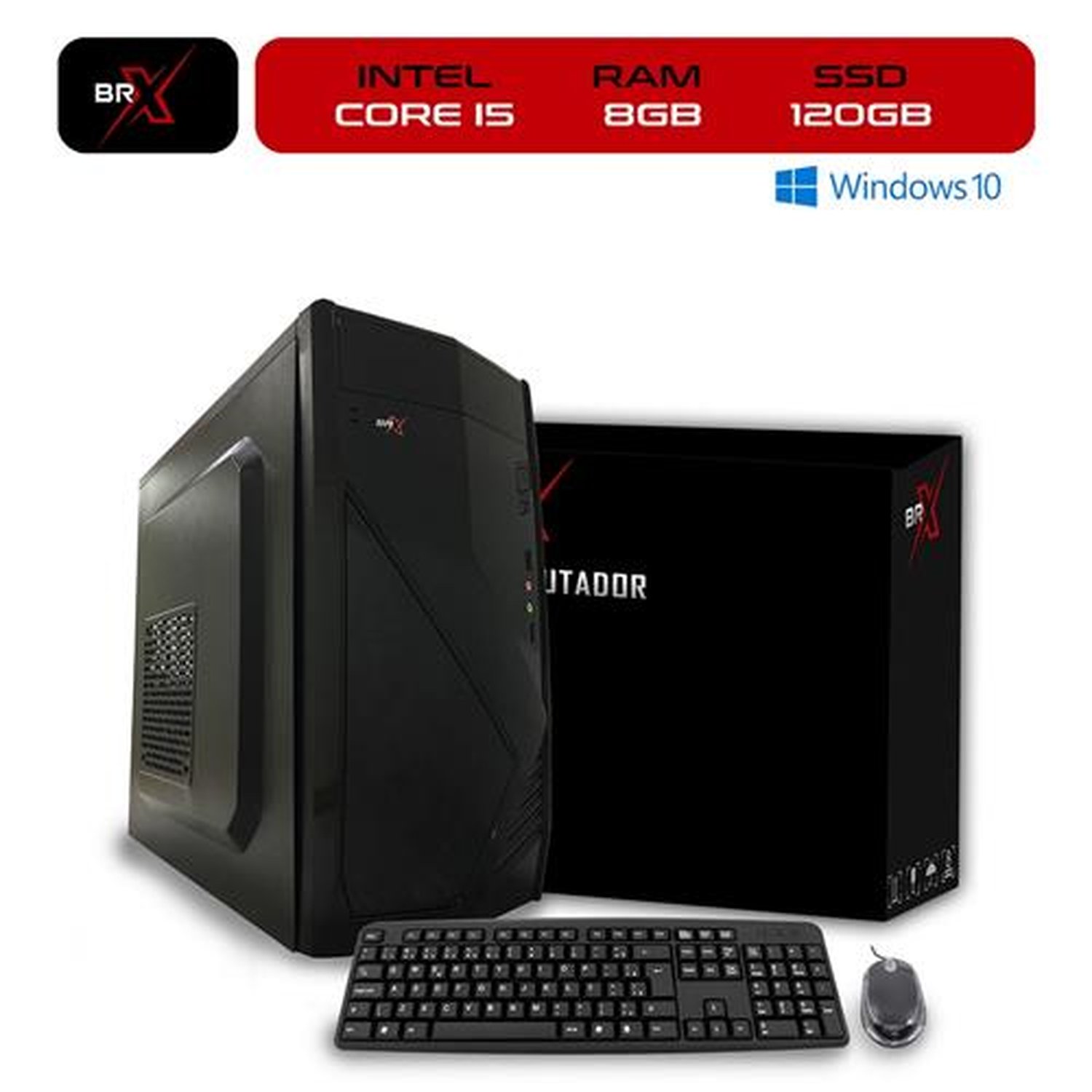 Computador Desktop BRX Intel Core i5 9400F 8GB 120GB SSD Windows 10 PRO + Teclado e Mouse