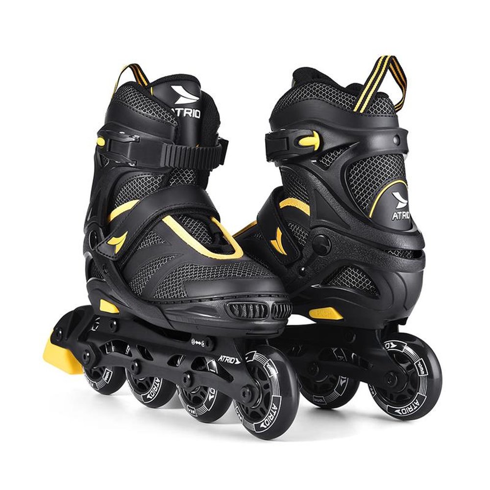 Patins Preto/Amarelo Inline Regulavel Tamanho 33-36 M - ES306