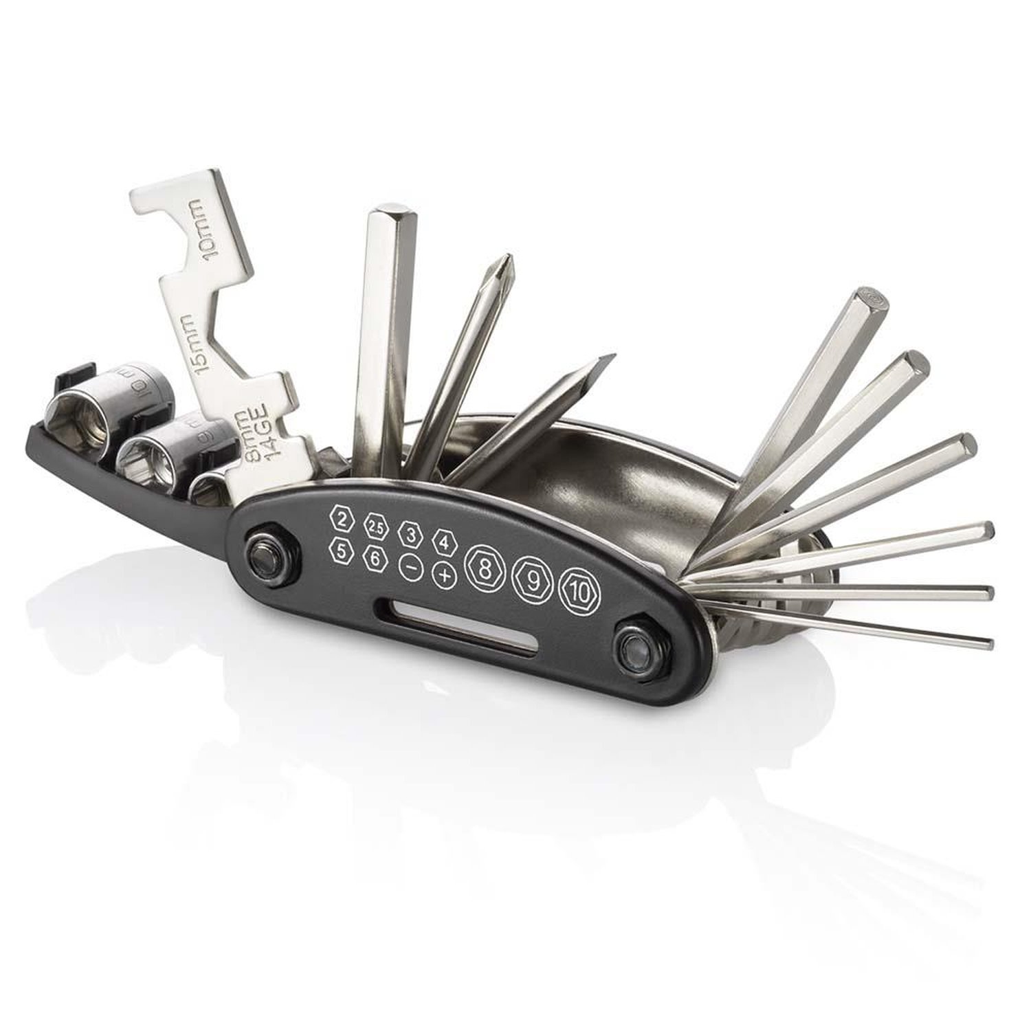 Kit de Ferramentas Multitool 15 Funções Para Bicicleta Material Em ABS E Aço Carbono Preto Atrio -
