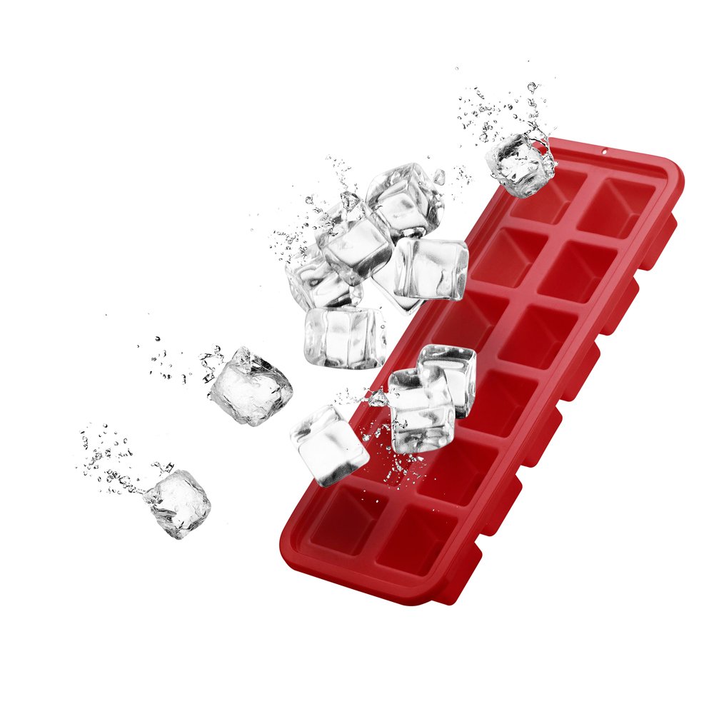 Forma De Gelo De Silicone 12 Cubos Vermelha - UD146