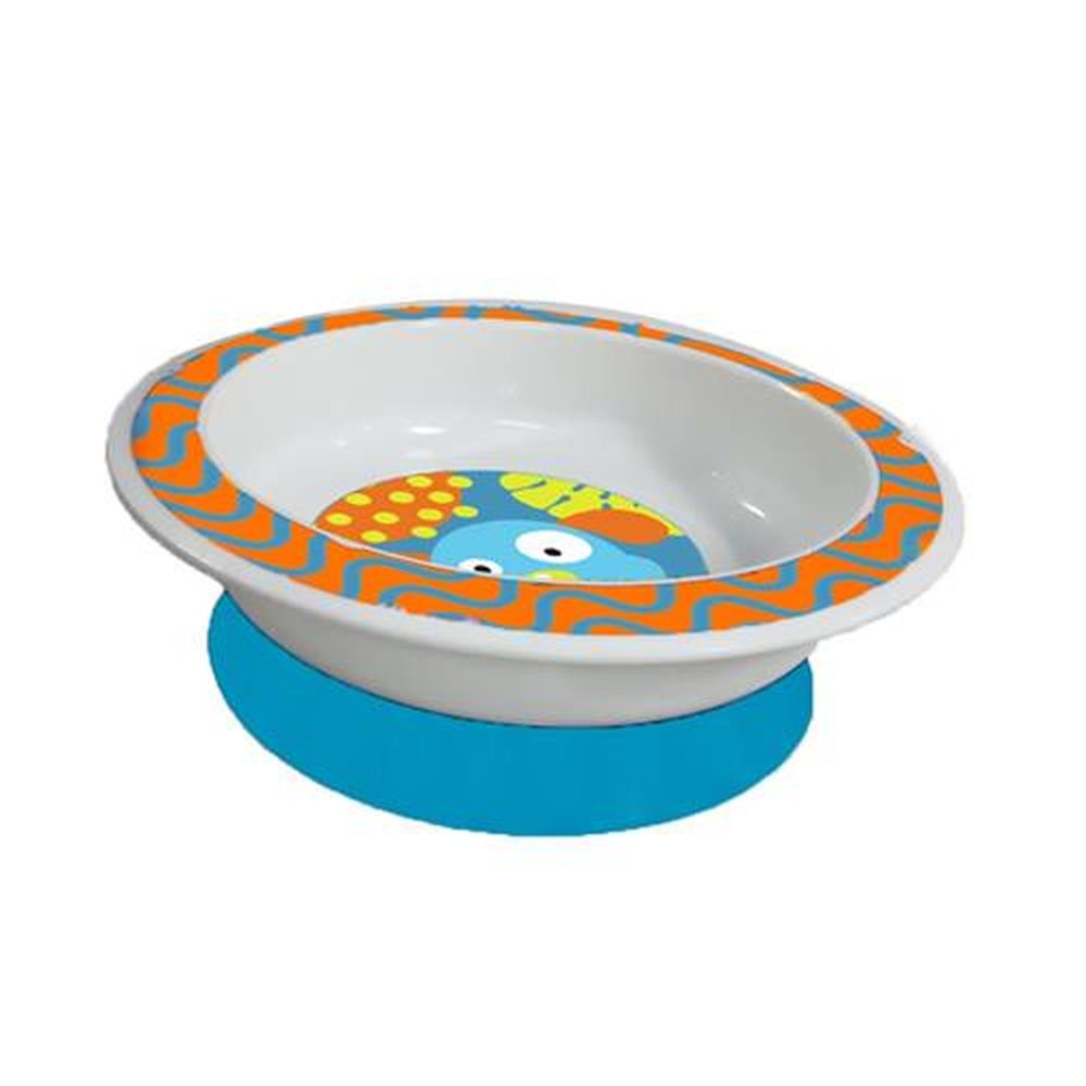 Prato Raso Com Ventosa Funny Meal Azul Multikids Baby - BB049