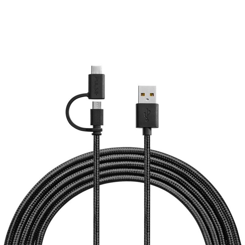 Cabo Premium 2 em 1 Micro USB/Tipo-C 1,5m Pulse - WI415